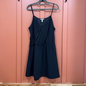 Black faux wrap dress